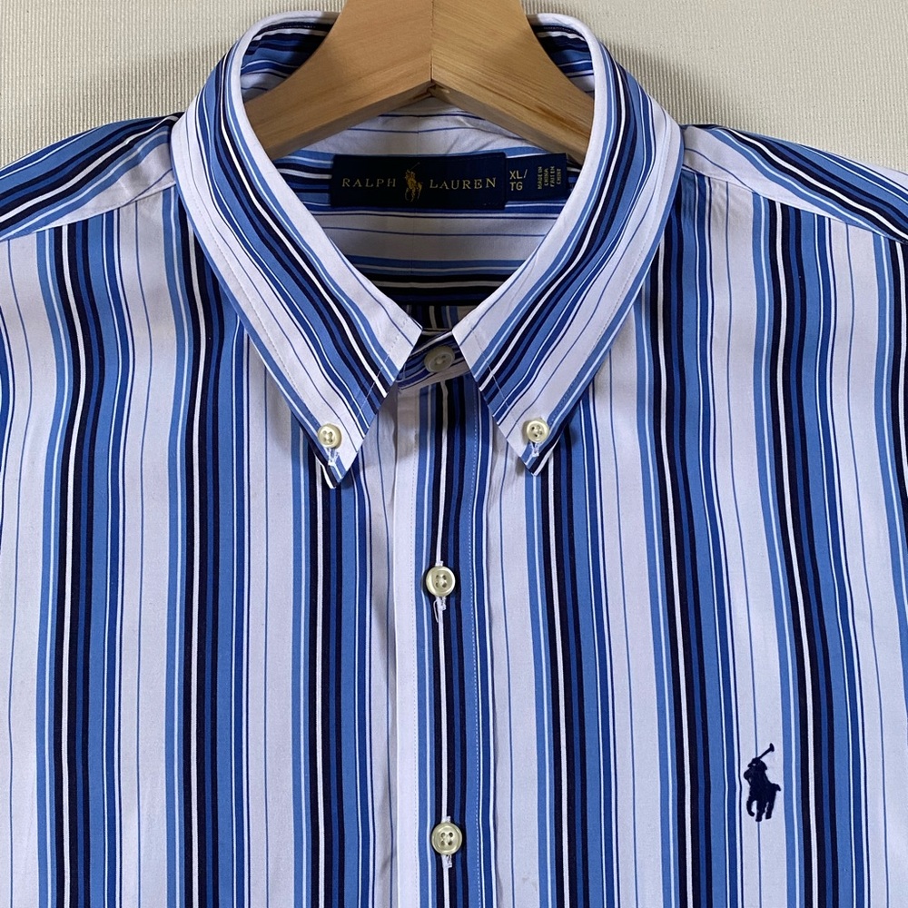 RALPH LAUREN 100% Cotton Stripe Men’s Shirt, Size XL